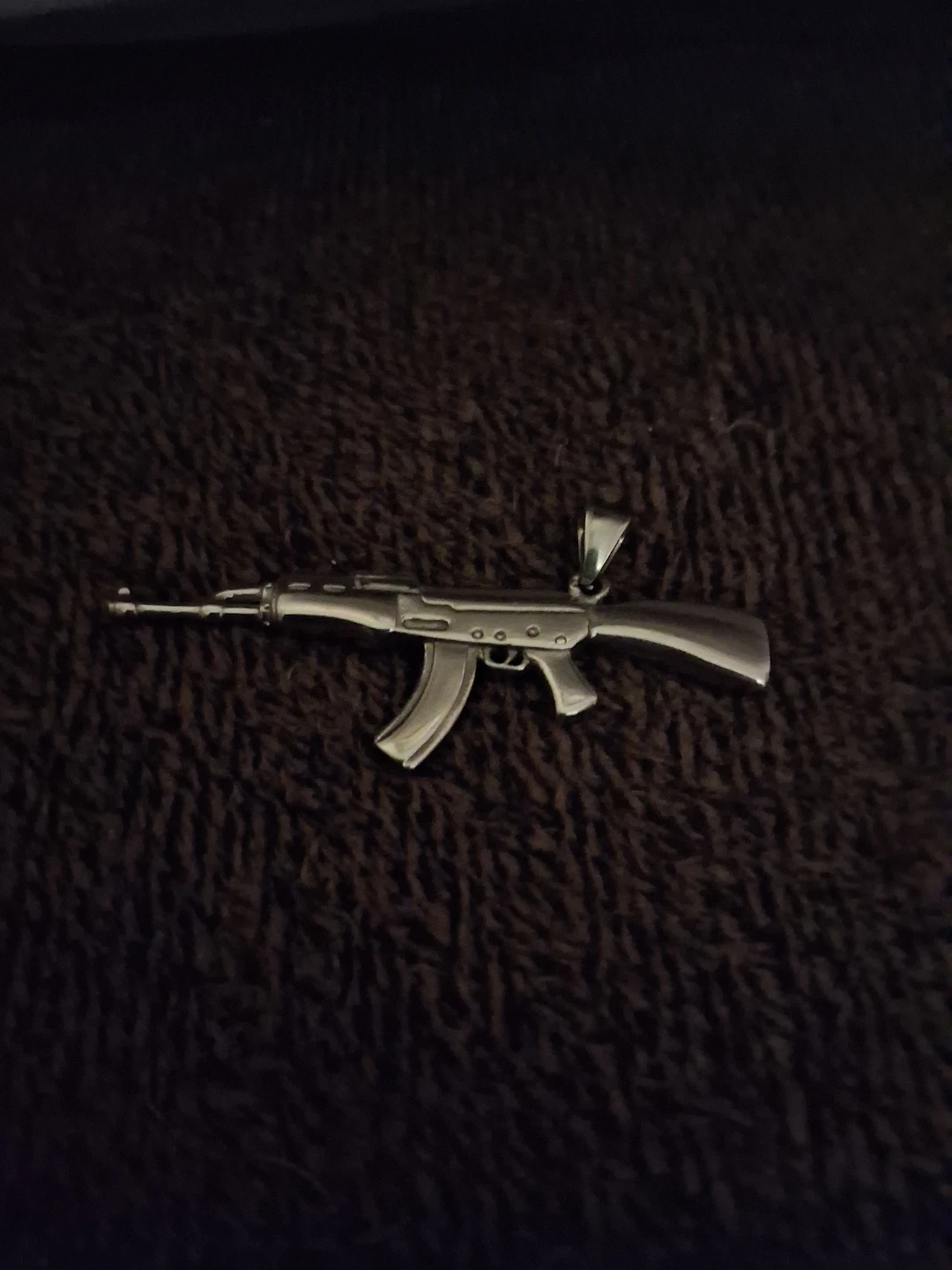Silver AK-47 Rifle Pendant