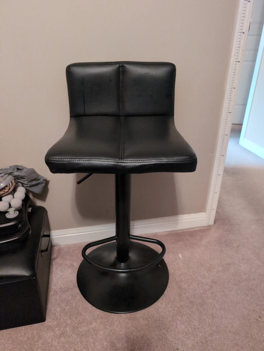 Adjustable Black Bar Stool