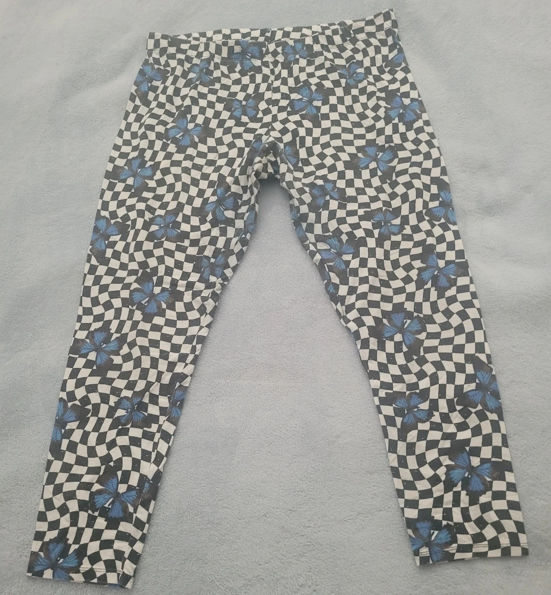 Checkerboard and Butterfly Print Leggings