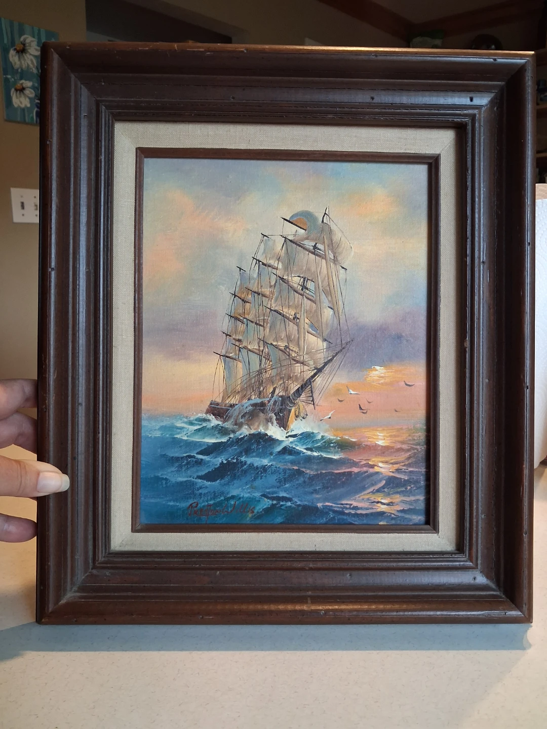 Vintage Preston Willis Nautical Oil Painting - photo 2