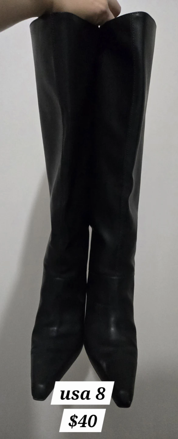 H&M Black Knee-High Boots Size 8 - photo 2