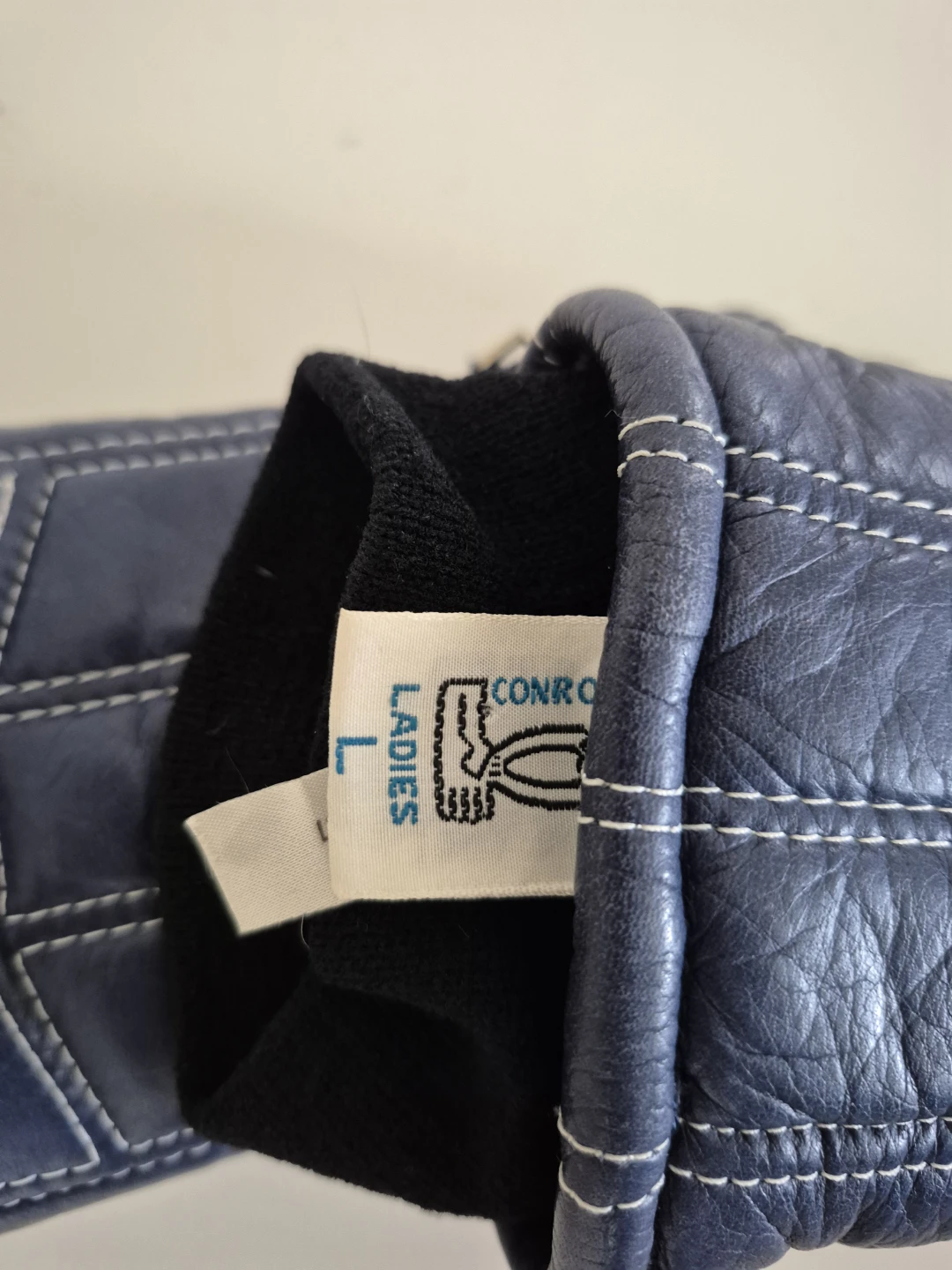 Conro Ladies Blue Leather Mittens Large - photo 3
