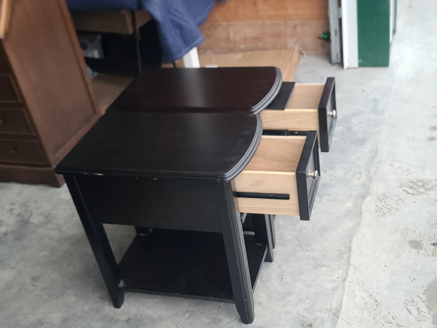 Pair of Dark Wood Nightstands - photo 3