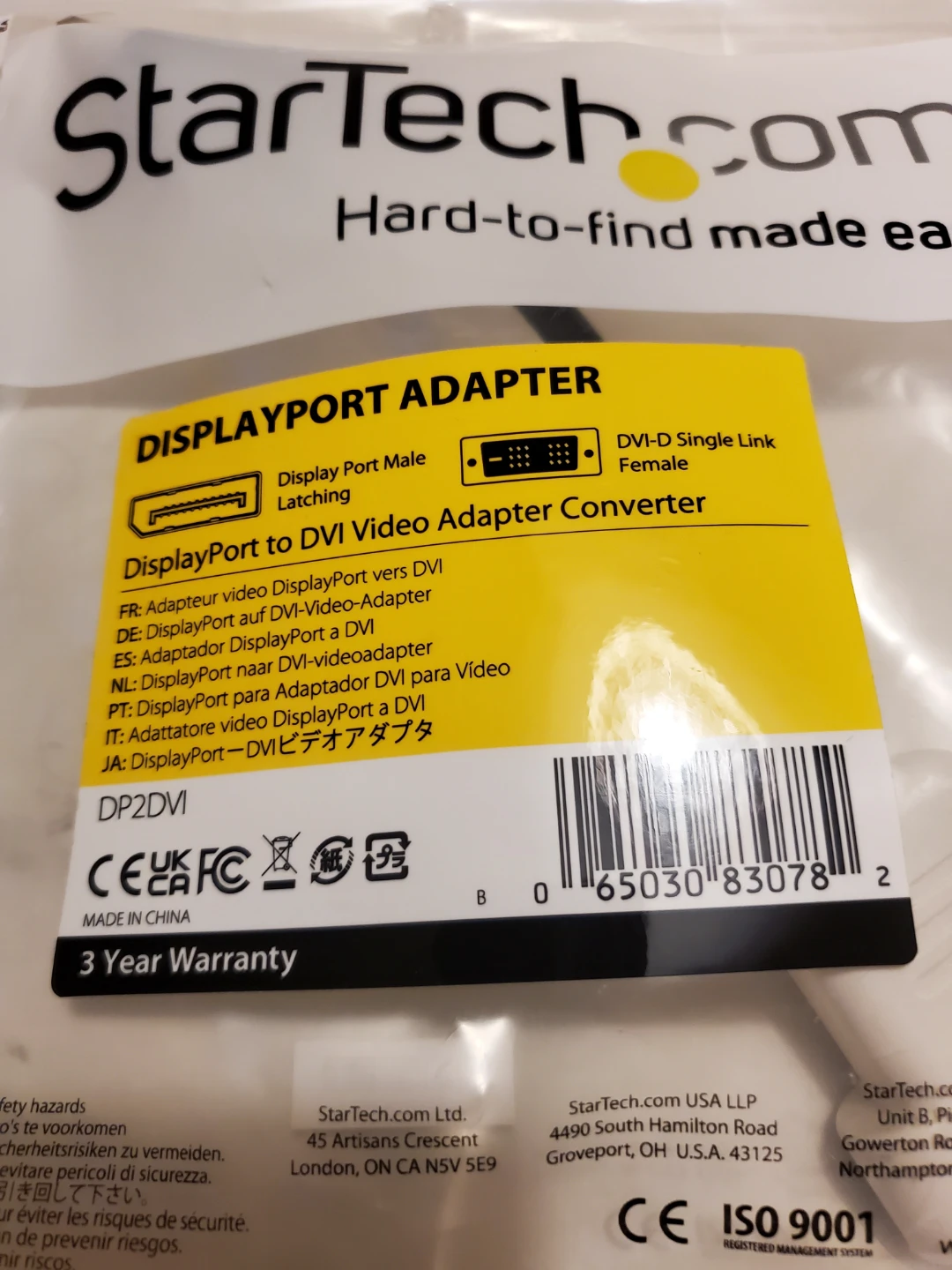StarTech • DisplayPort to DVI Video Adapter Converter