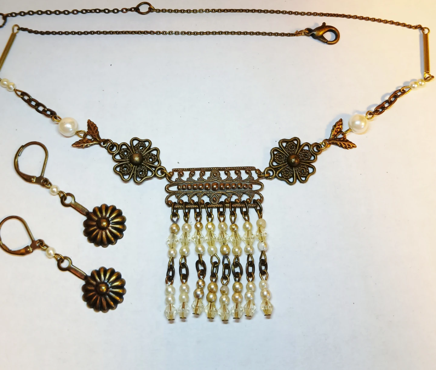Vintage style necklace and earring set - photo 2