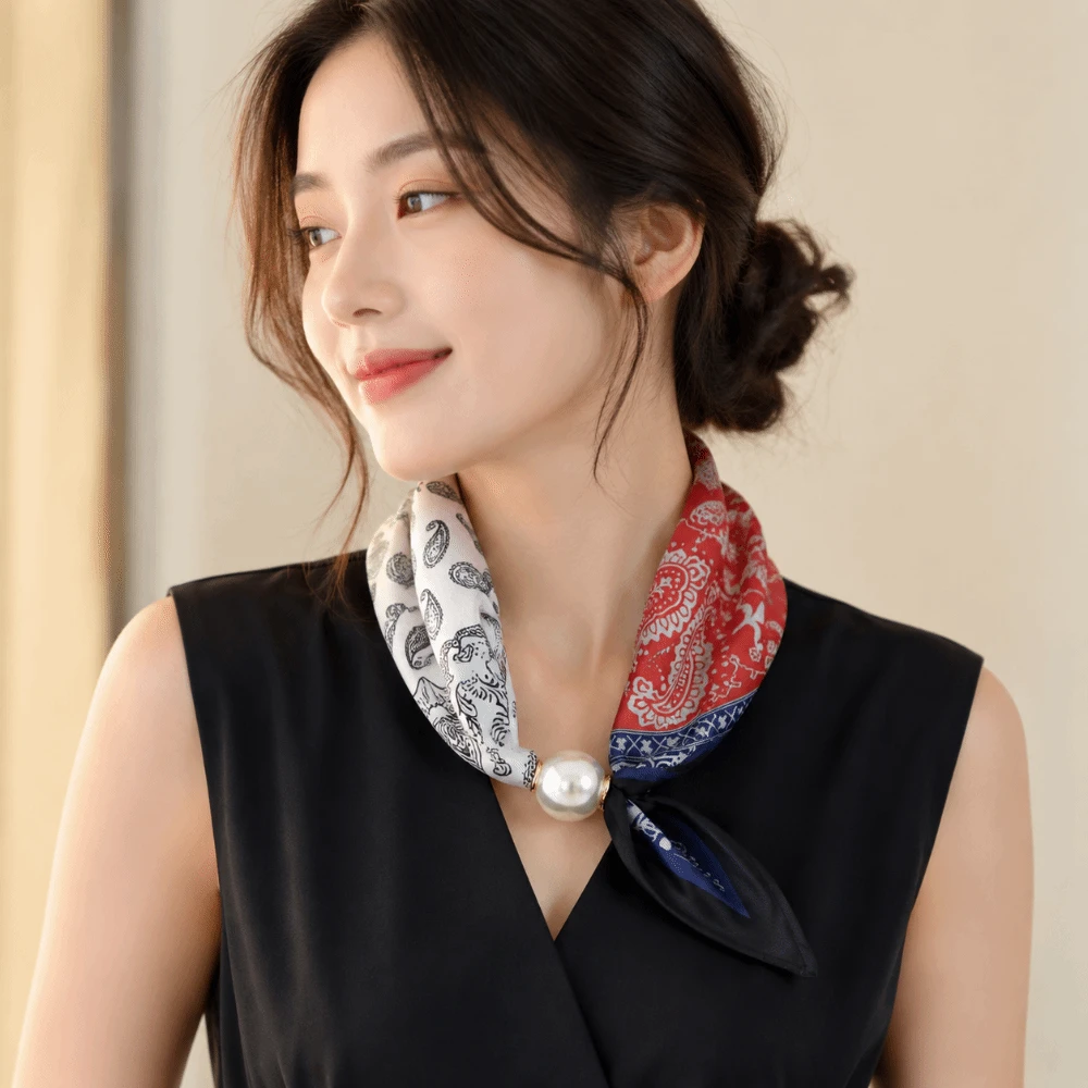 Women's Magnetic Silk Necklace Scarf - photo 4