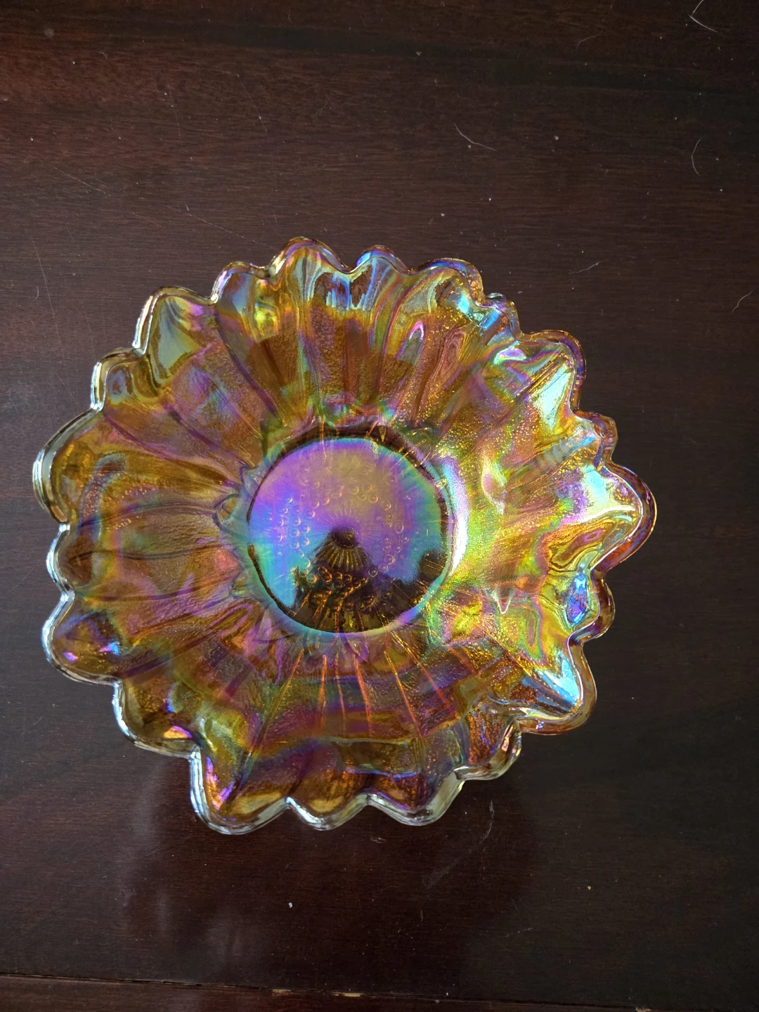 Vintage Indiana Glass Marigold Carnival Glass Sunflower Bowl