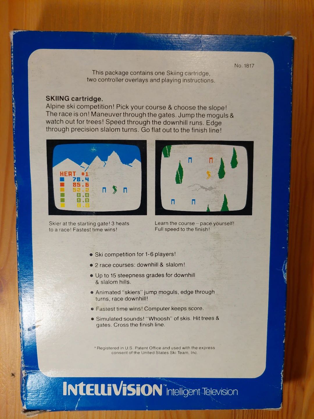 Intellivision Skiing game box and 2 controller overlays - photo 4