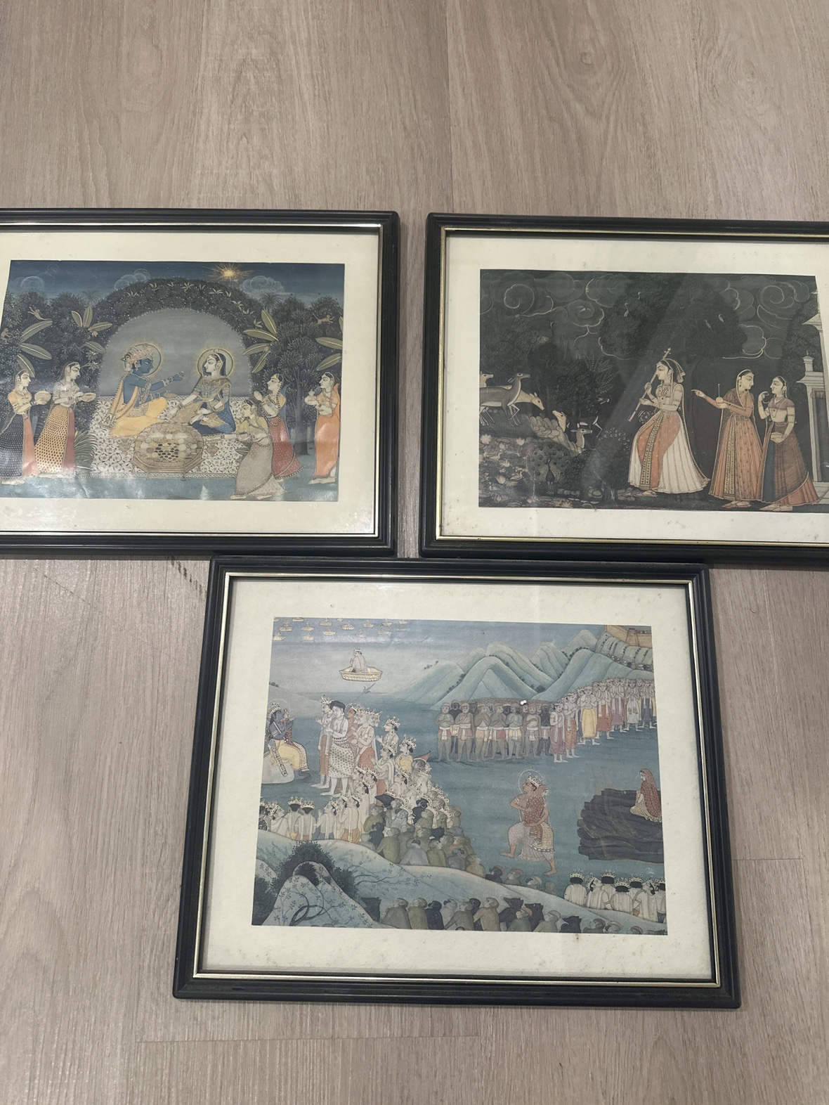 Set of Three Traditional Indian Miniature Style Art Prints