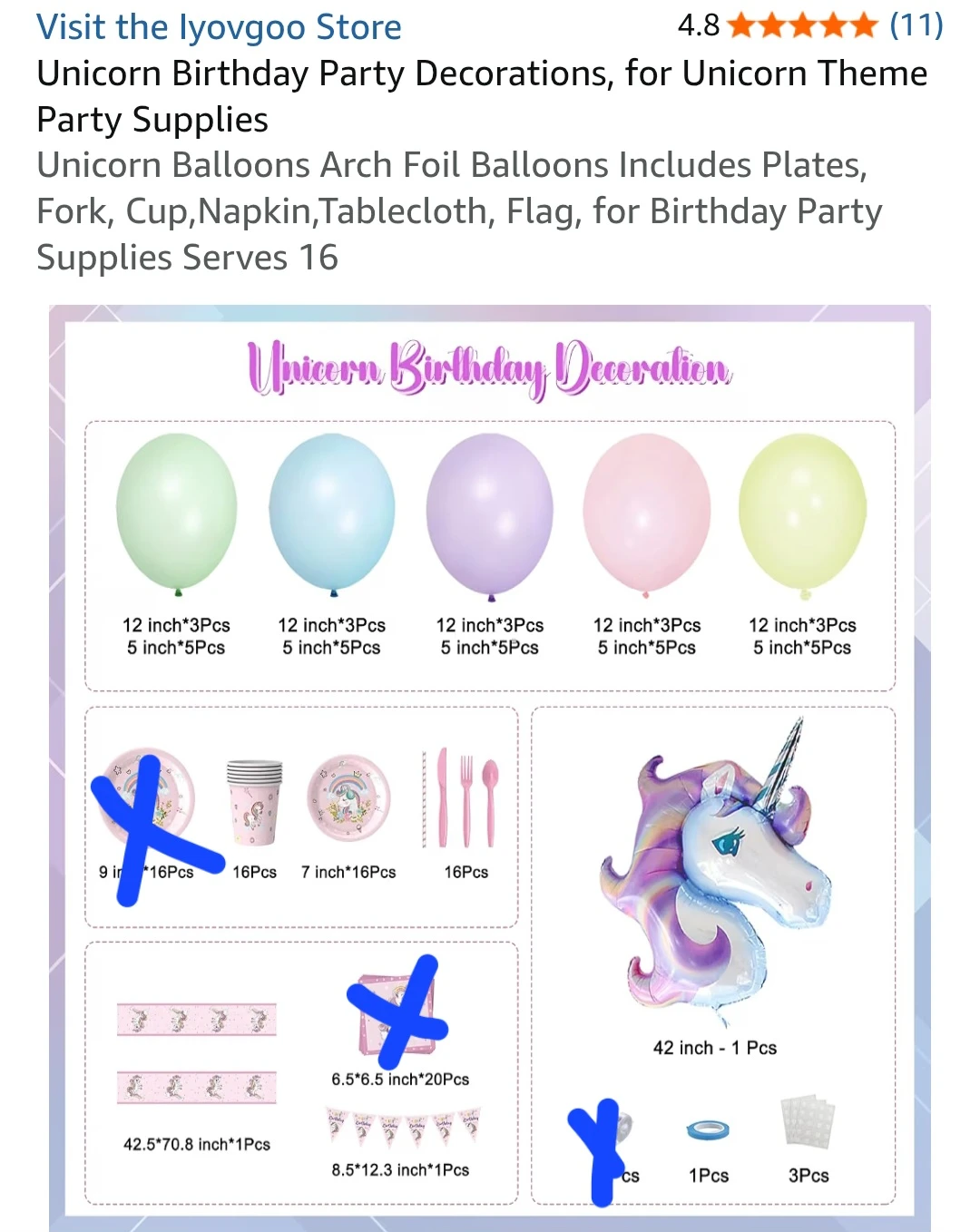 Unicorn Birthday Party Supplies Kit - photo 2