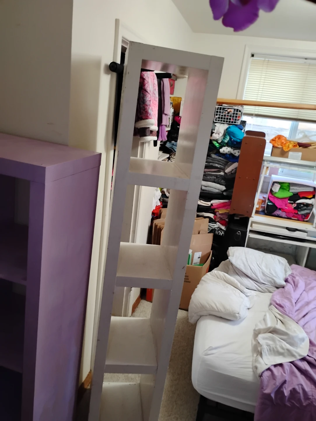 Tall white 4-shelf storage unit - photo 5
