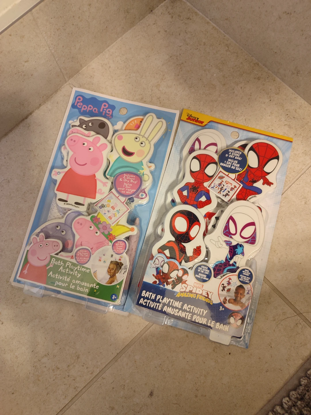 Bath Toys: Peppa Pig & Spidey