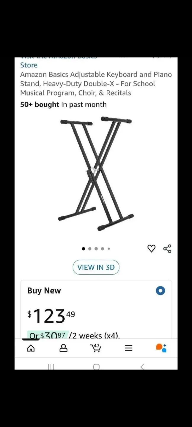 Amazon Basics Adjustable Heavy-Duty Double-X Keyboard Stand