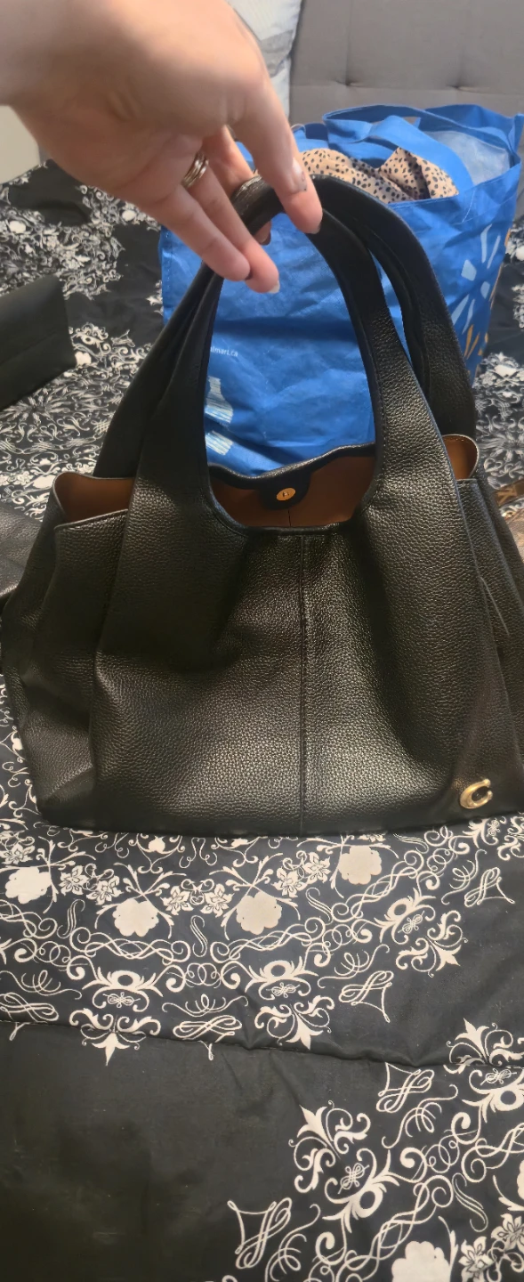 Coach Black Pebble Leather Tote Bag