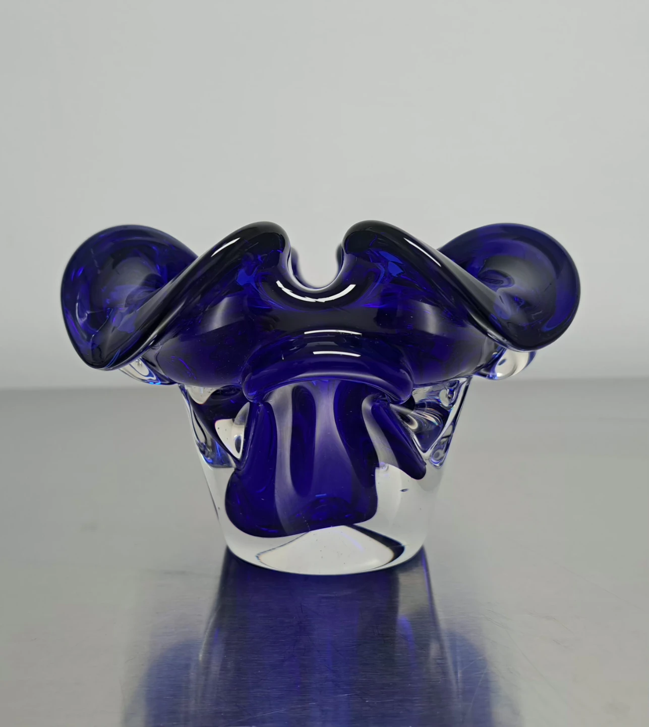 MCM Cobalt Blue Art Glass Bowl