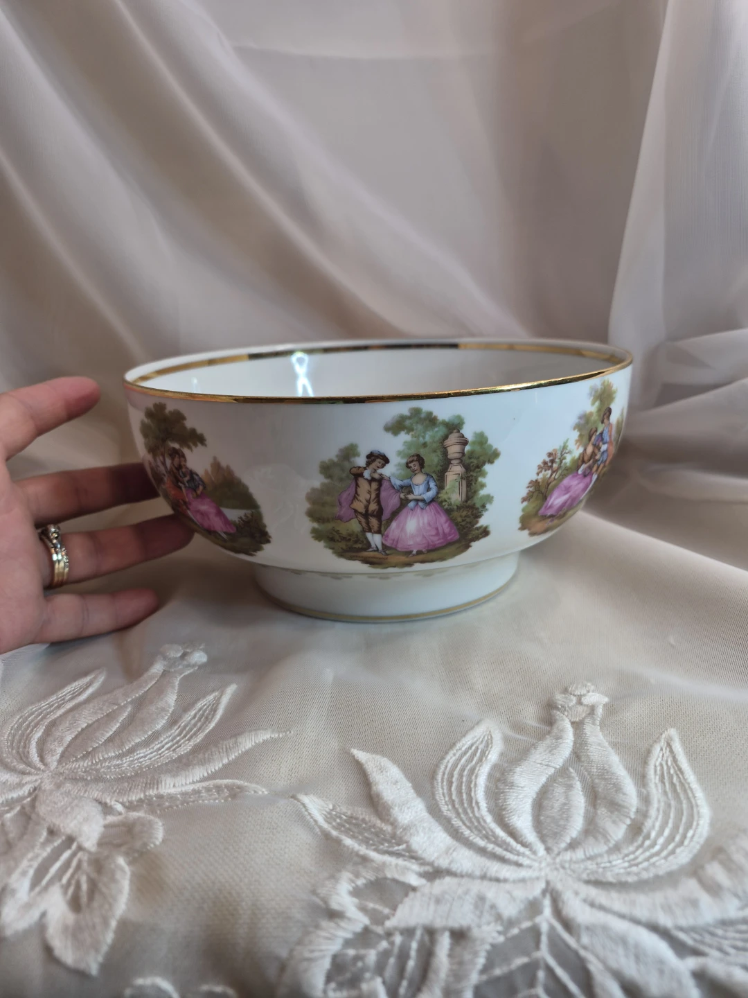 Fragonard Courting Couple Story Gloria Bayreuth Germany Bowl - photo 5