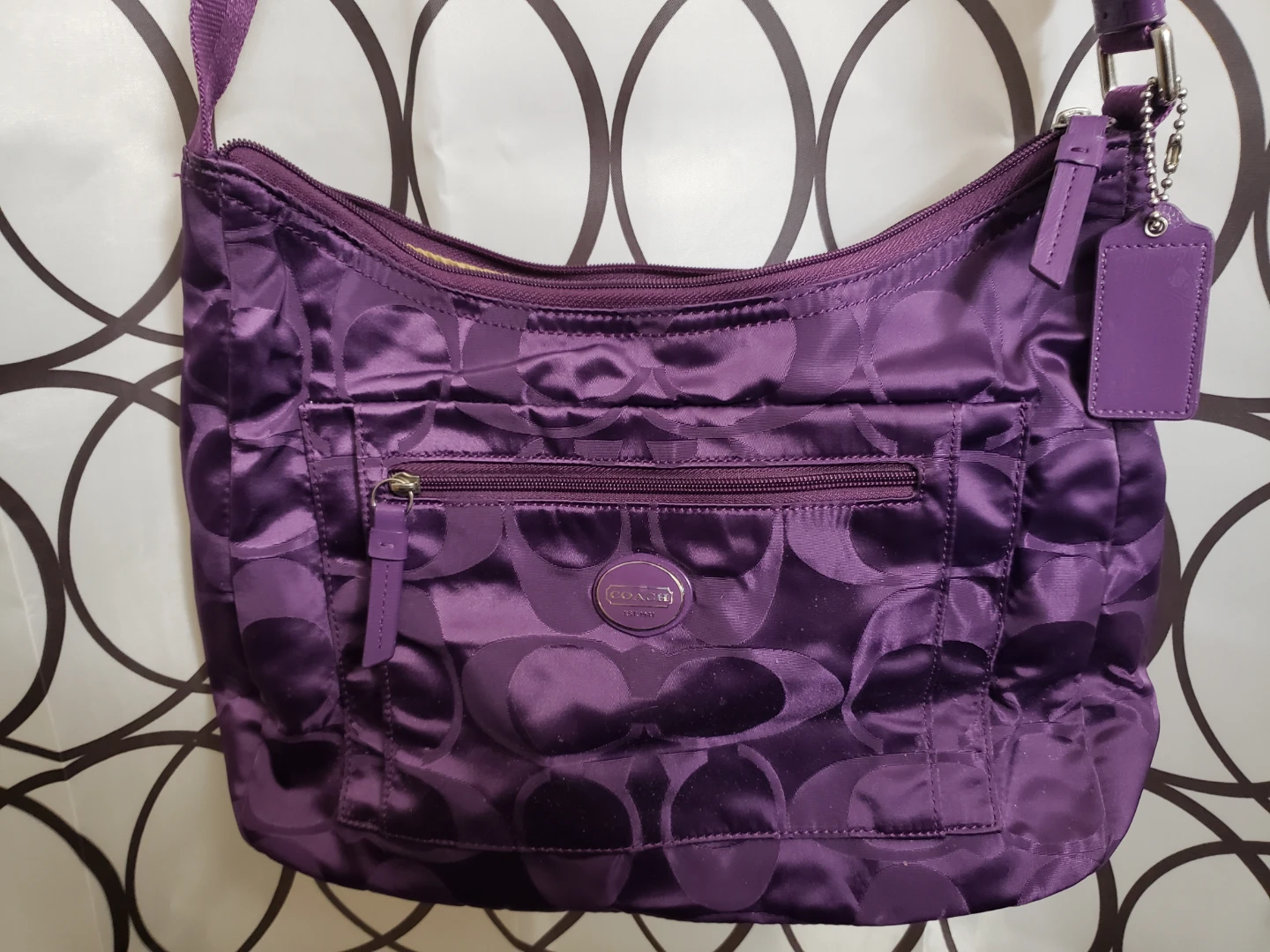 Purple Coach Signature C Crossbody Bag