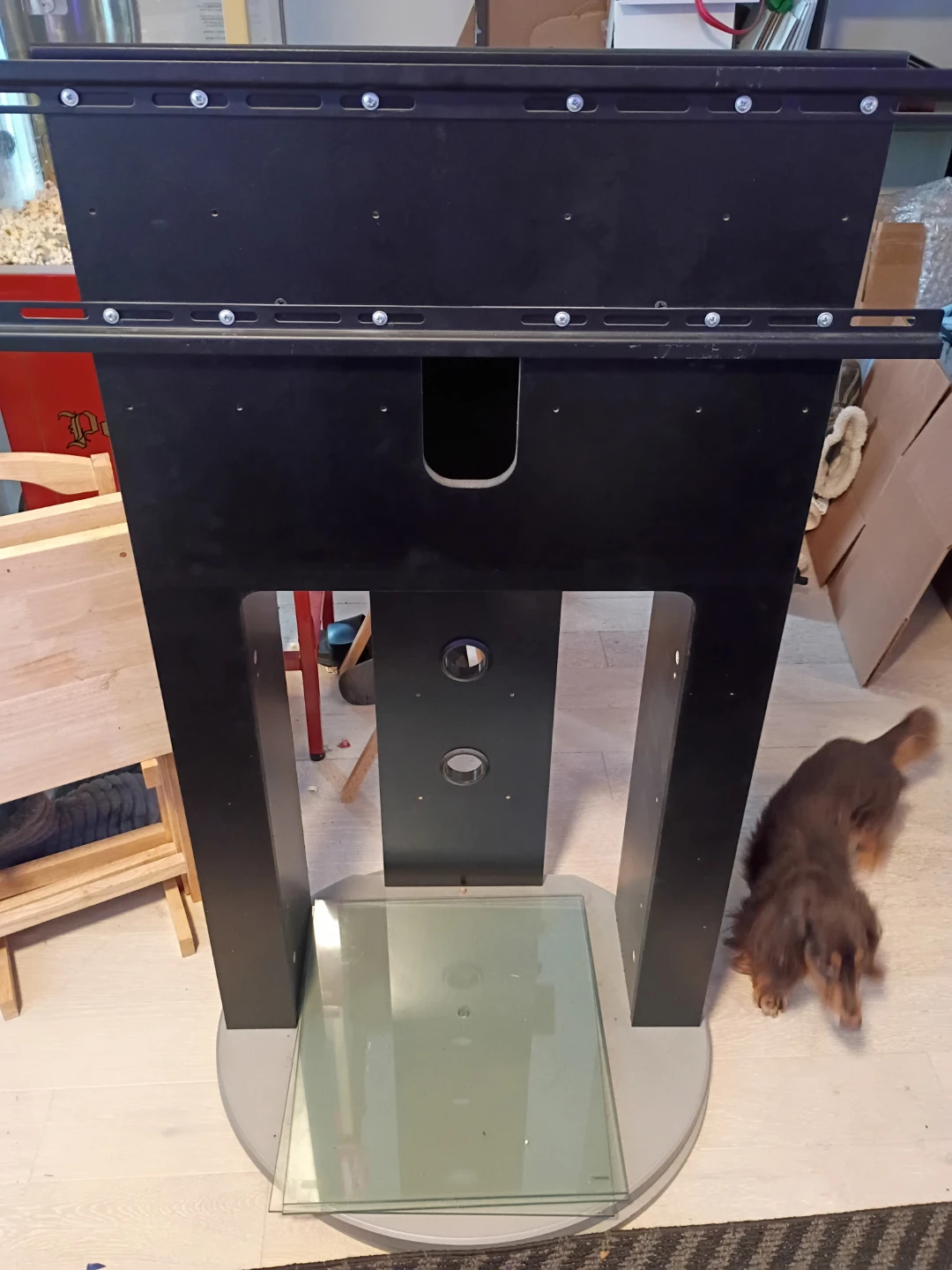 Tv stand , swivels and 3 glass shelves - photo 2
