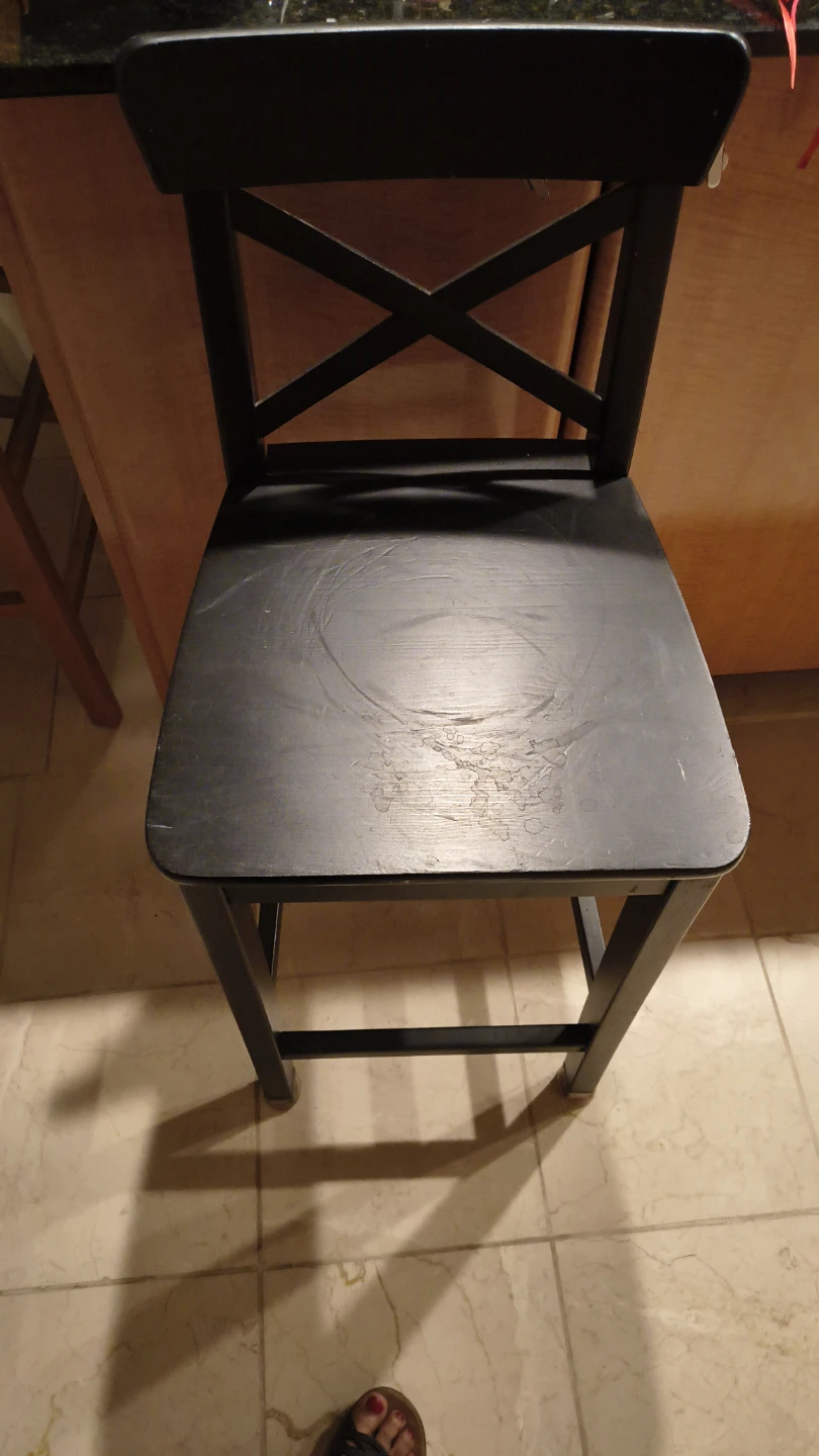 Black X-Back Bar Stool