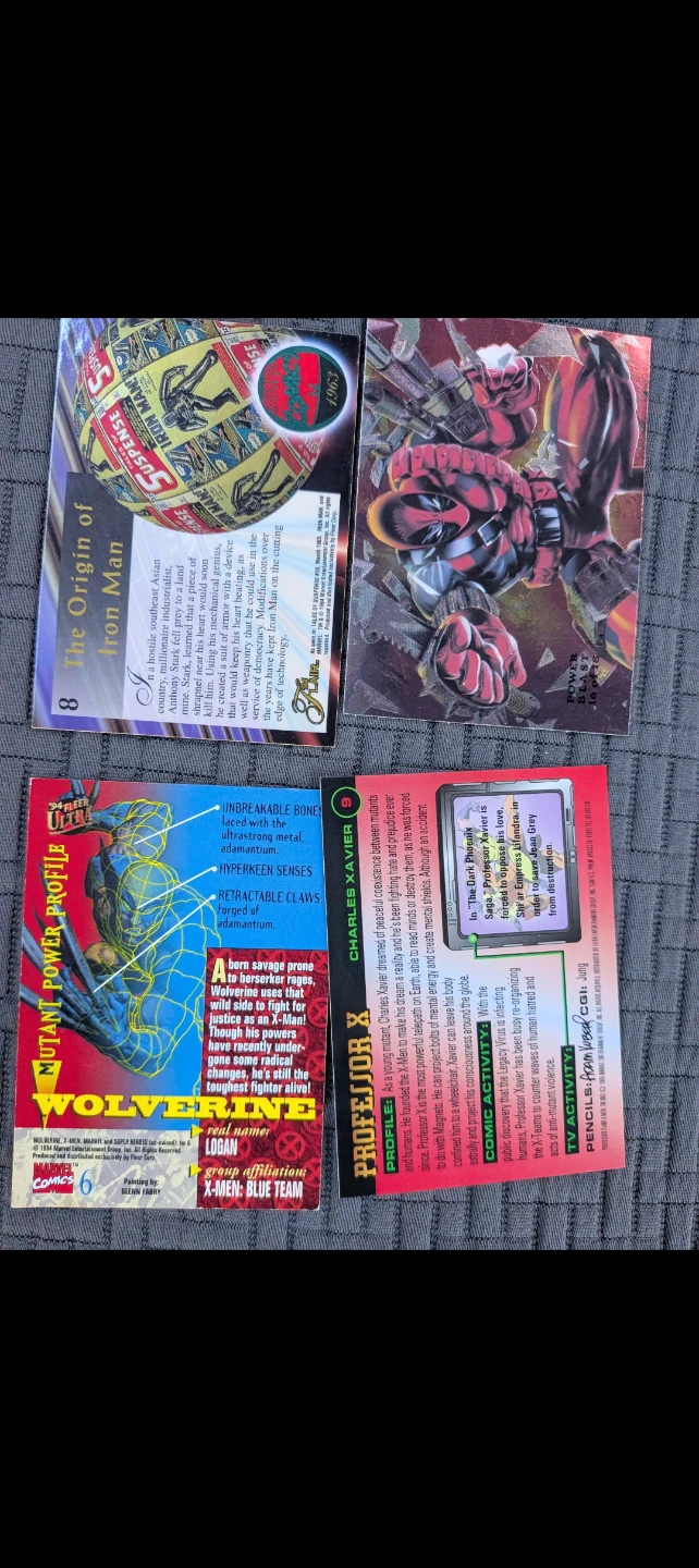 Set of 4 Vintage 1994 Marvel Fleer Ultra Trading Cards - photo 3