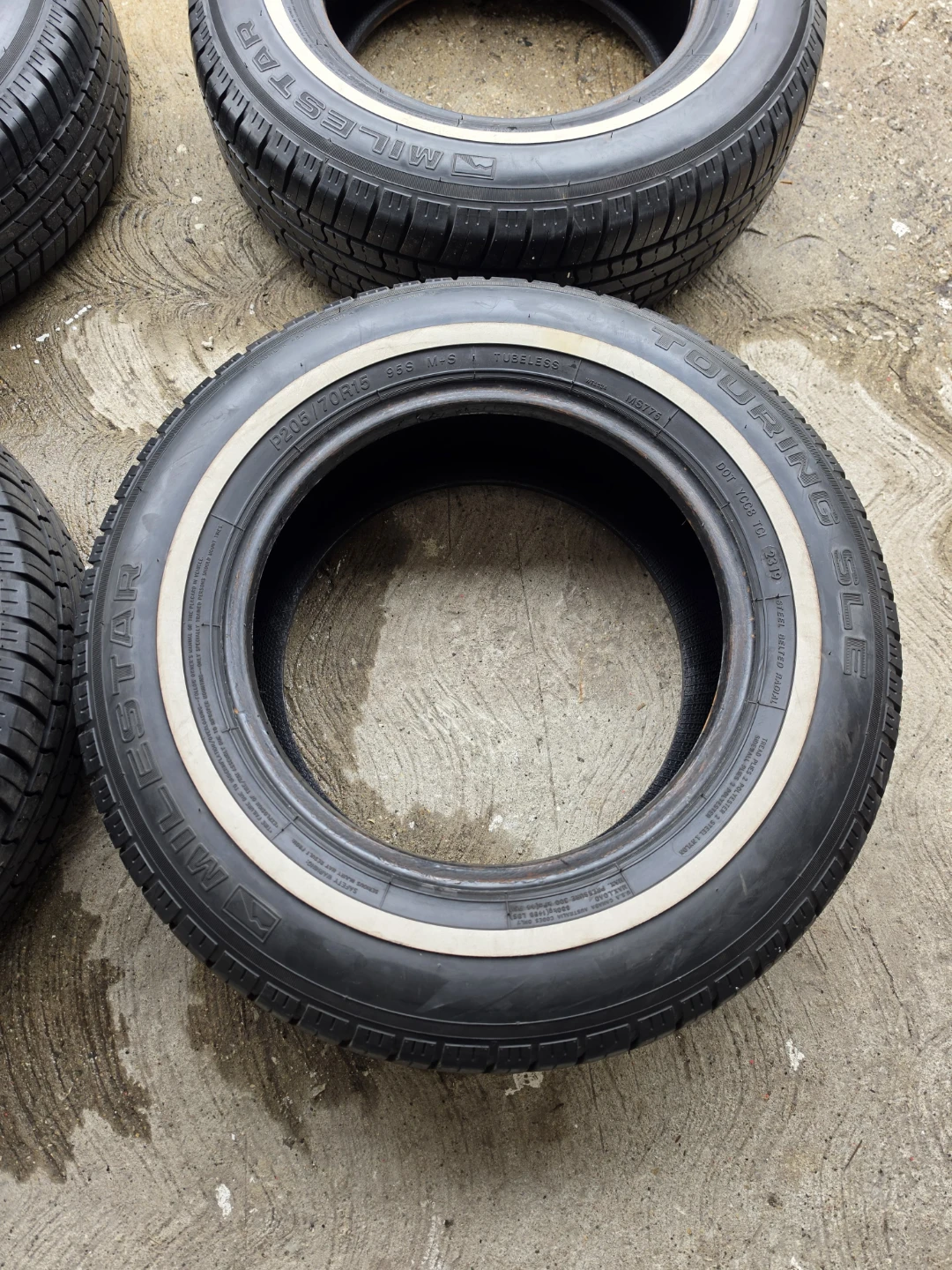 4 - P205/70R15 whitewall tires like new Milestar