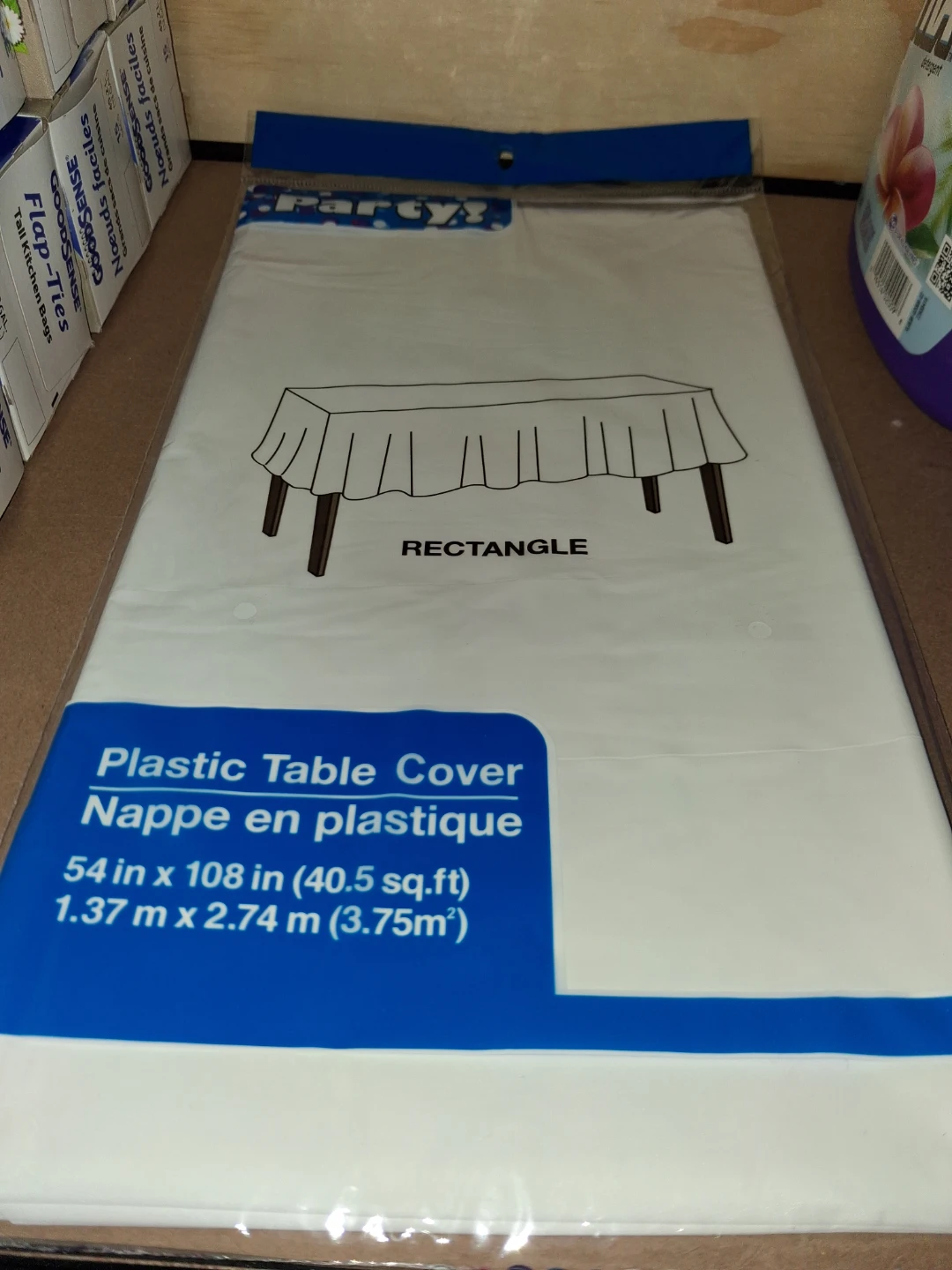 White Plastic Rectangle Table Cover
