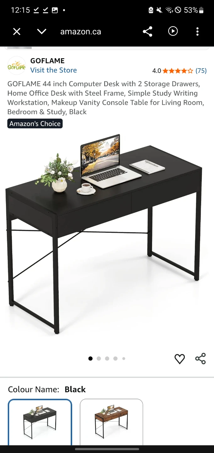 Modern Minimalist 44" Black Computer Desk - BRAND NEW - photo 5