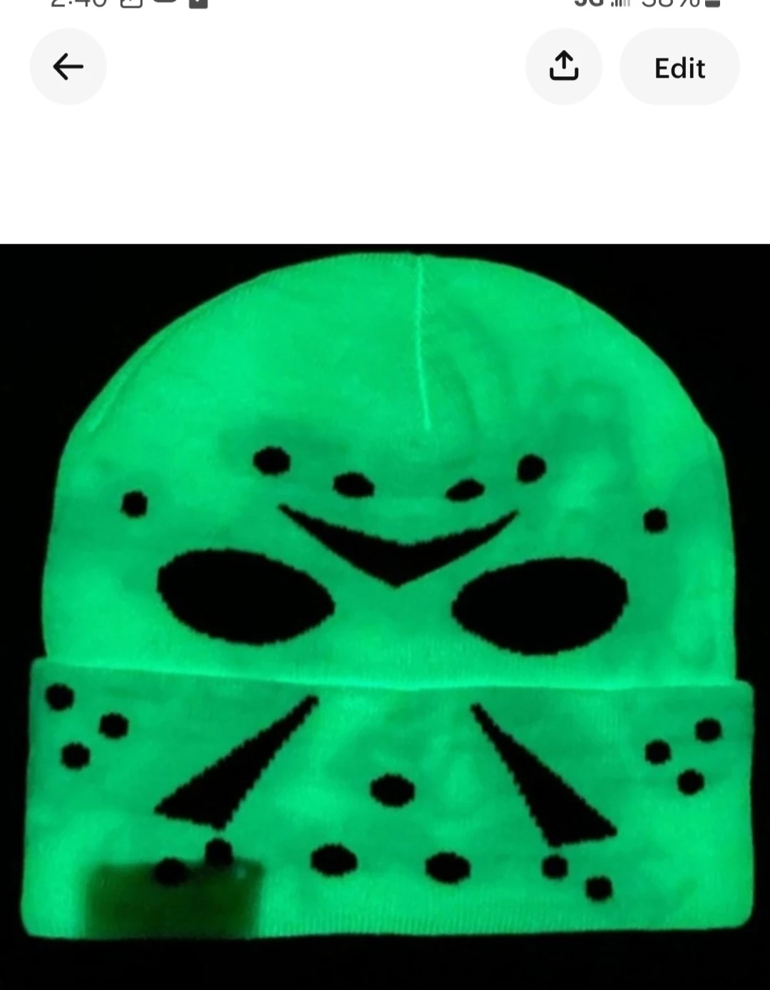 Friday The 13th Glow In The Dark Beanie/Toque - photo 2