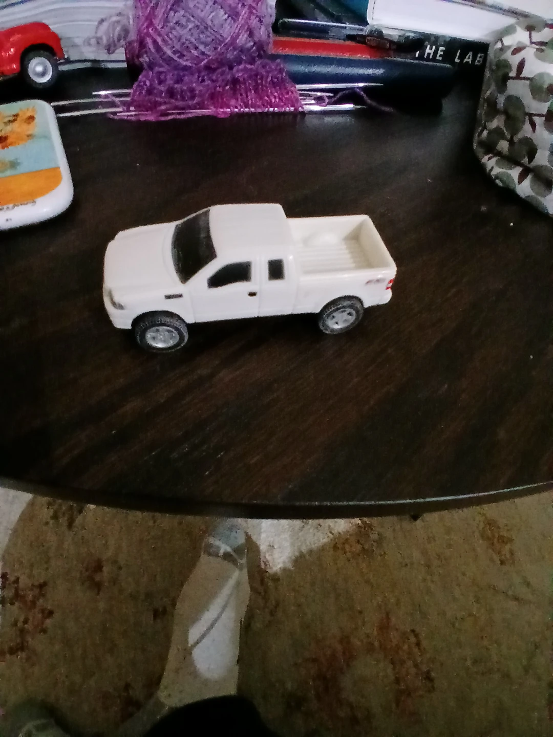 White Toy Pickup Truck