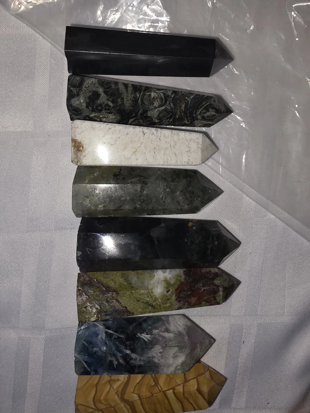 Set of 8 Crystal Point Towers $10 each