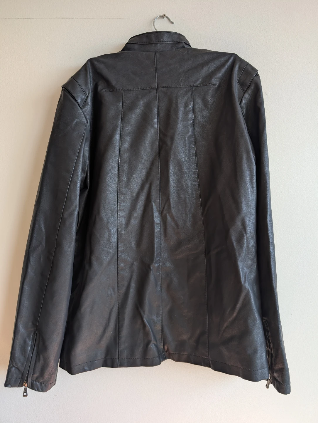 Black Genuine real Leather Jacket - photo 2