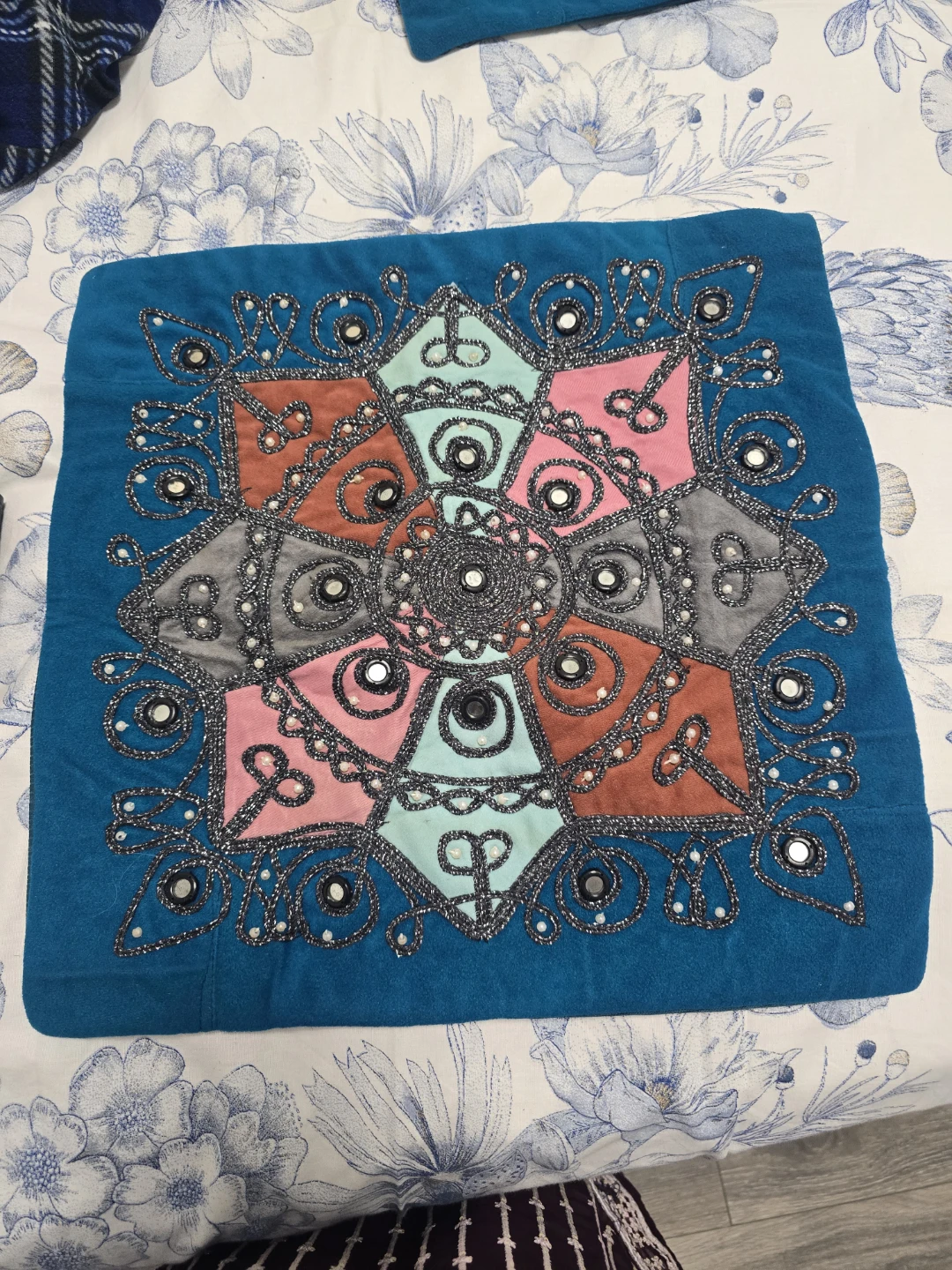 Decorative Embroidered Cushion Cover