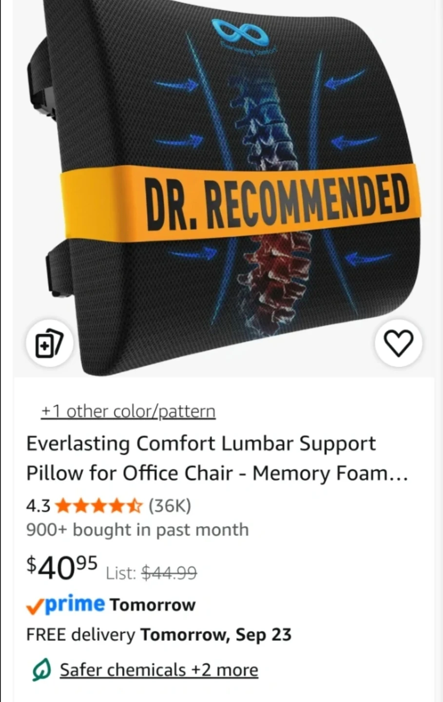 Everlasting Comfort Lumbar Support Pillow - photo 4