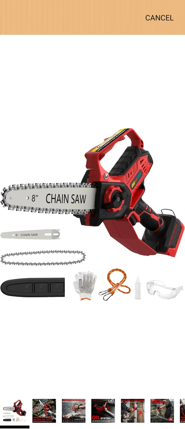 DEMIMA 8-inch Brushless Cordless Chainsaw
