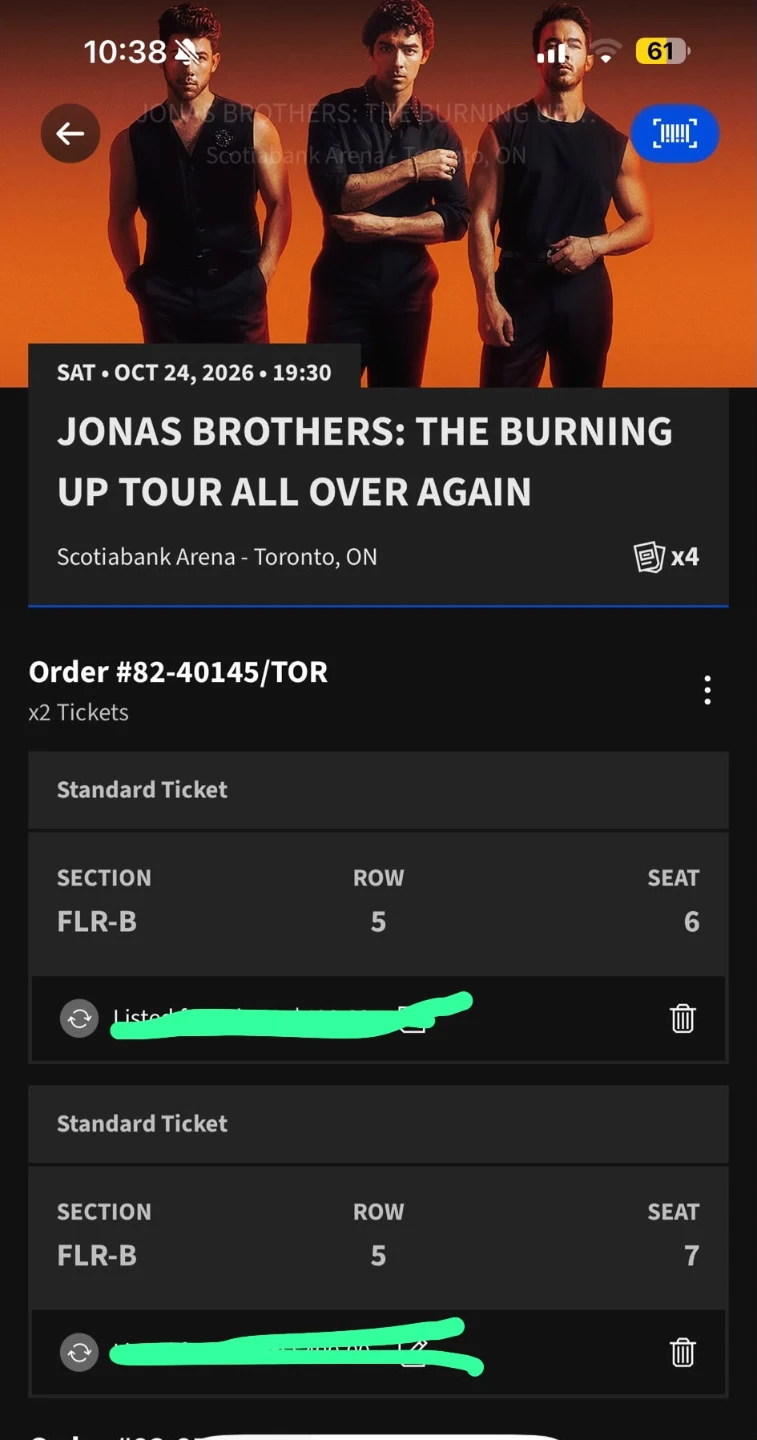 1 Jonas Brothers Concert Ticket for Oct 24, 2026