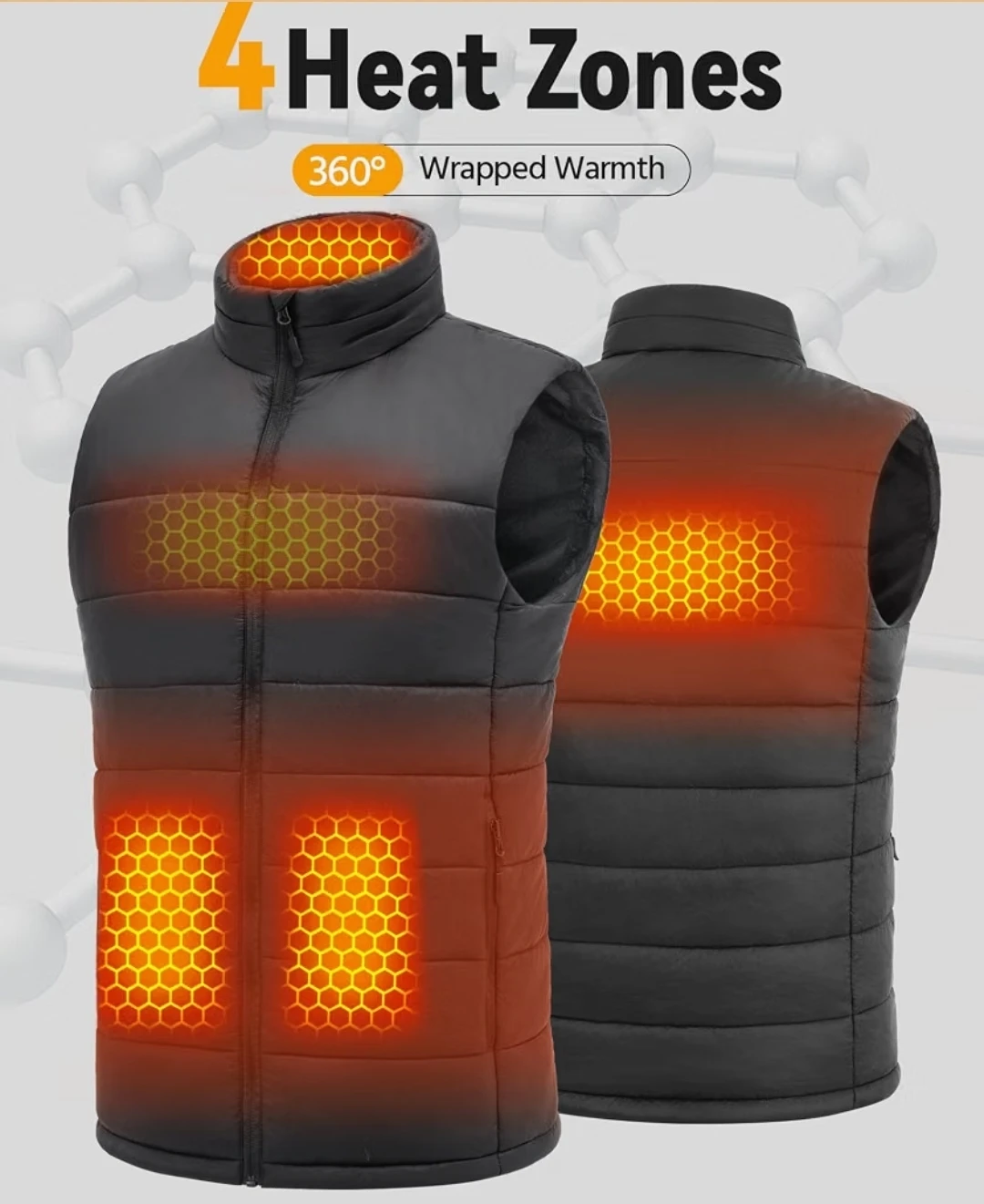Graphene Heated Vest with 14000mAh Power Bank - photo 2
