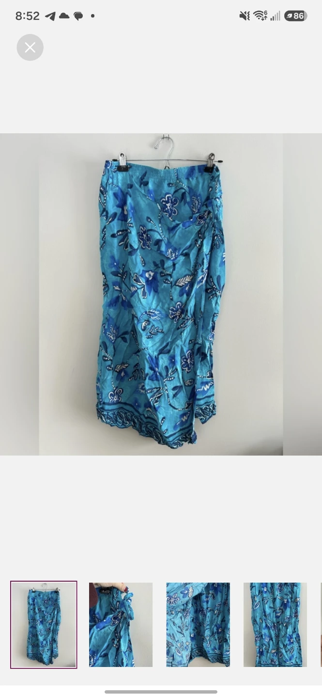 St Michael Blue Floral Wrap Skirt