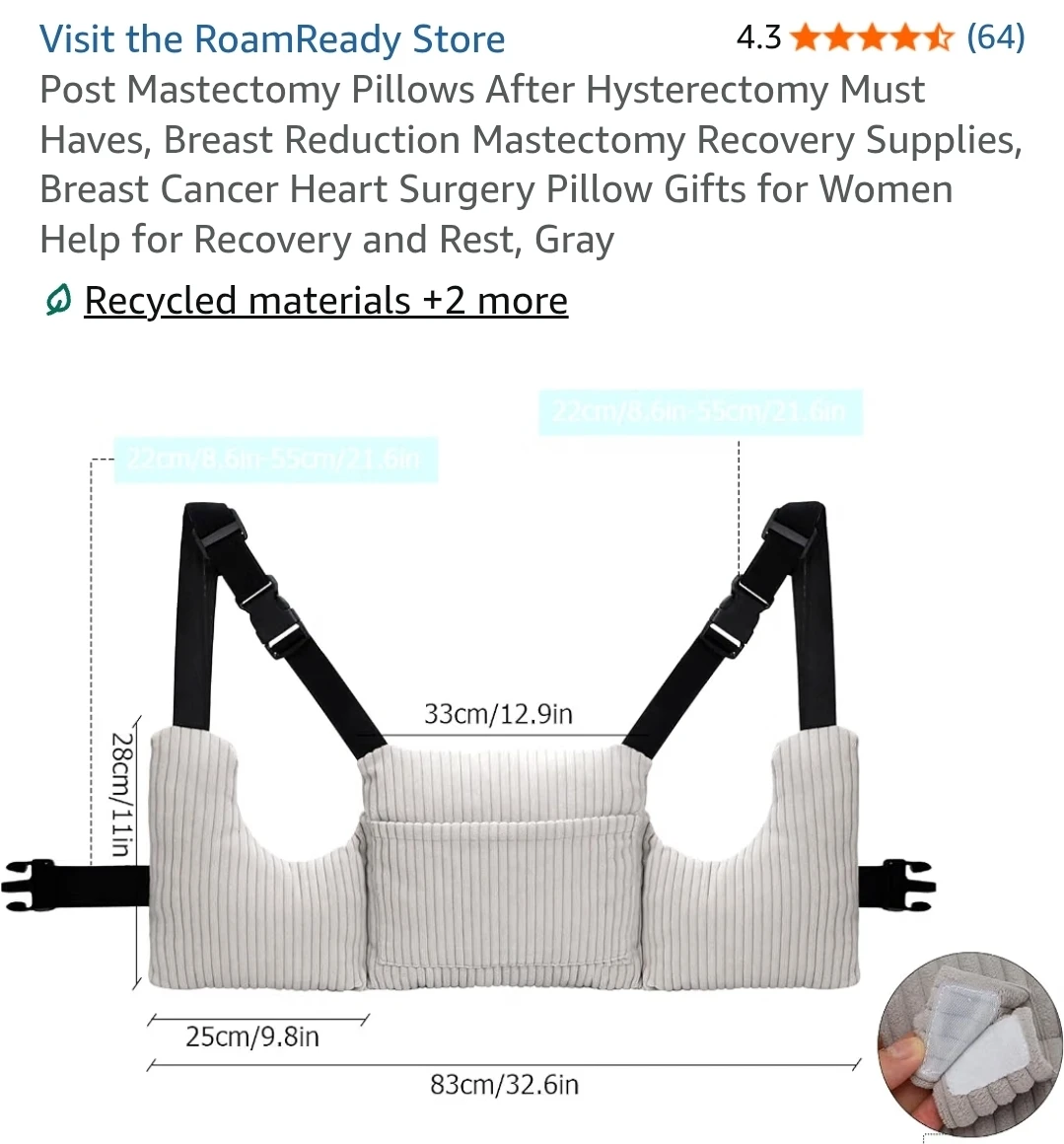 RoamReady Mastectomy Recovery Pillow - photo 2