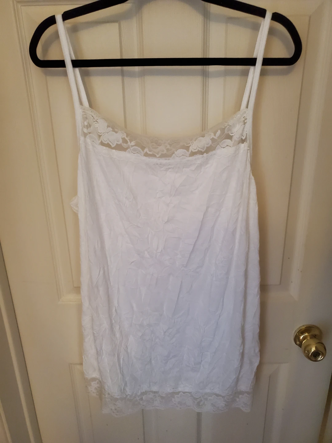 Plus Size White Lace Trim Camisole