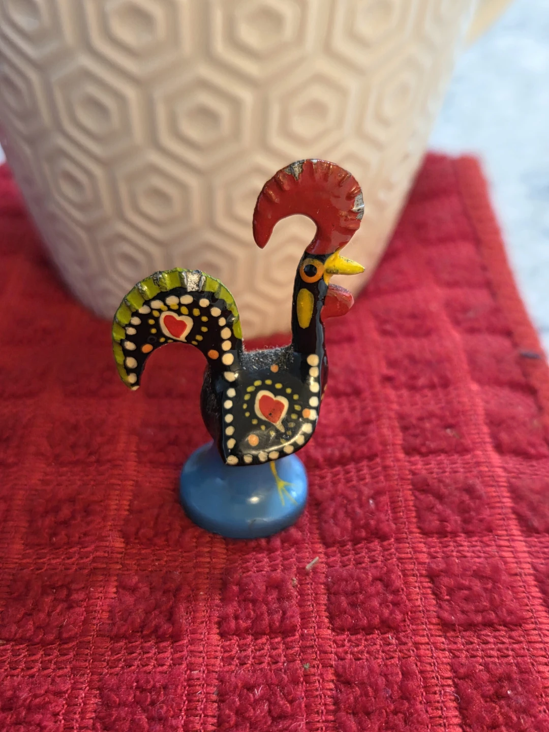 Miniature Portuguese Rooster Figurine