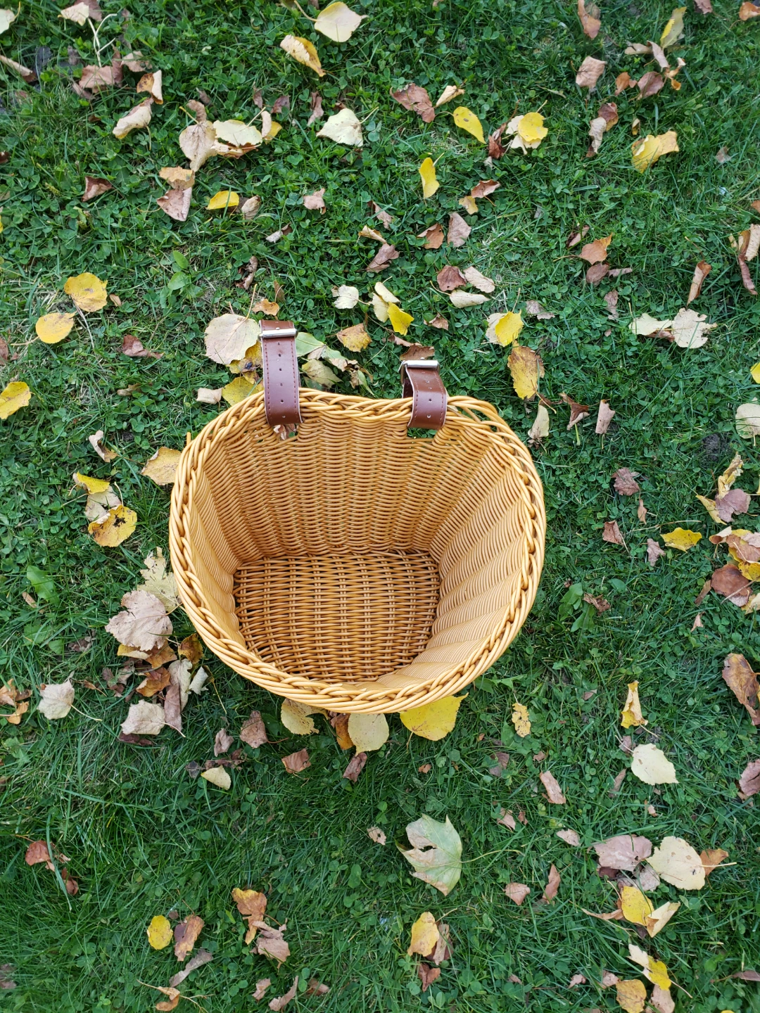 Woven Bicycle Basket with Straps