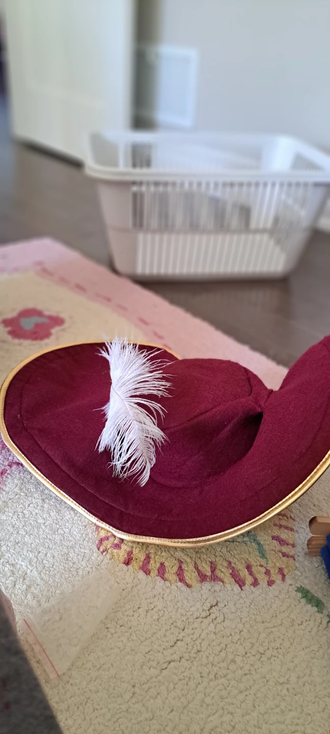 Burgundy Felt Cavalier Hat