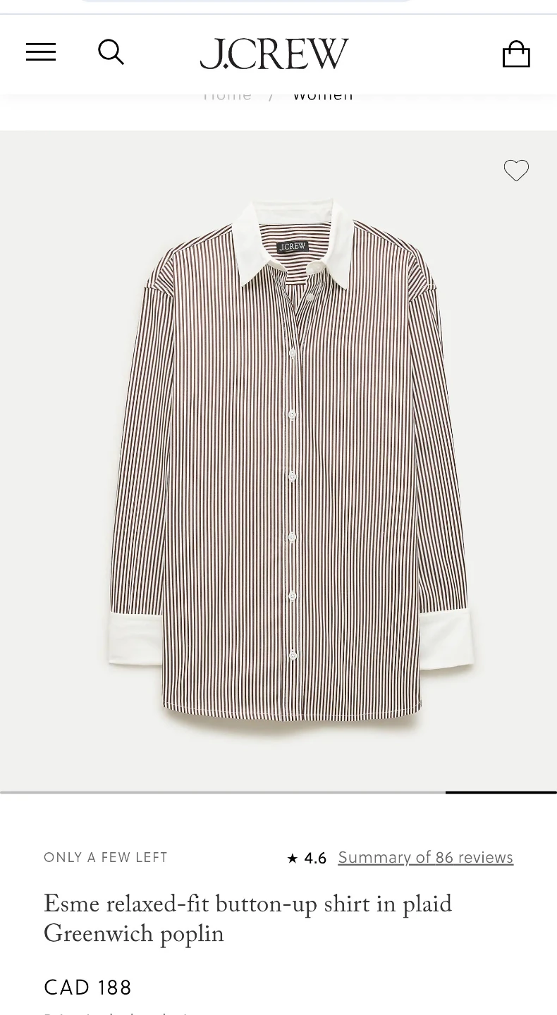 J.Crew Esme Relaxed-Fit Poplin Shirt