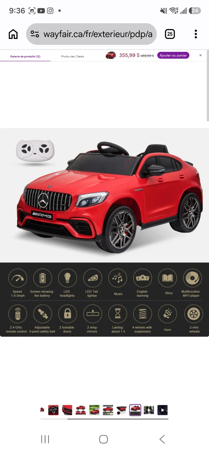 12V Kids Ride-On Car (In Box)