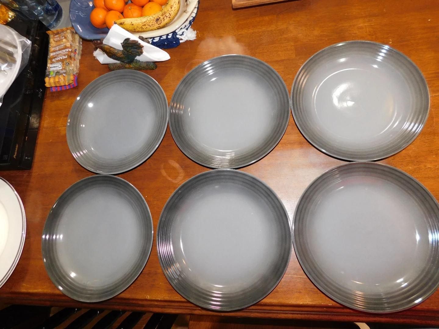 Set of 6 PC Stoneware Dinner Plates