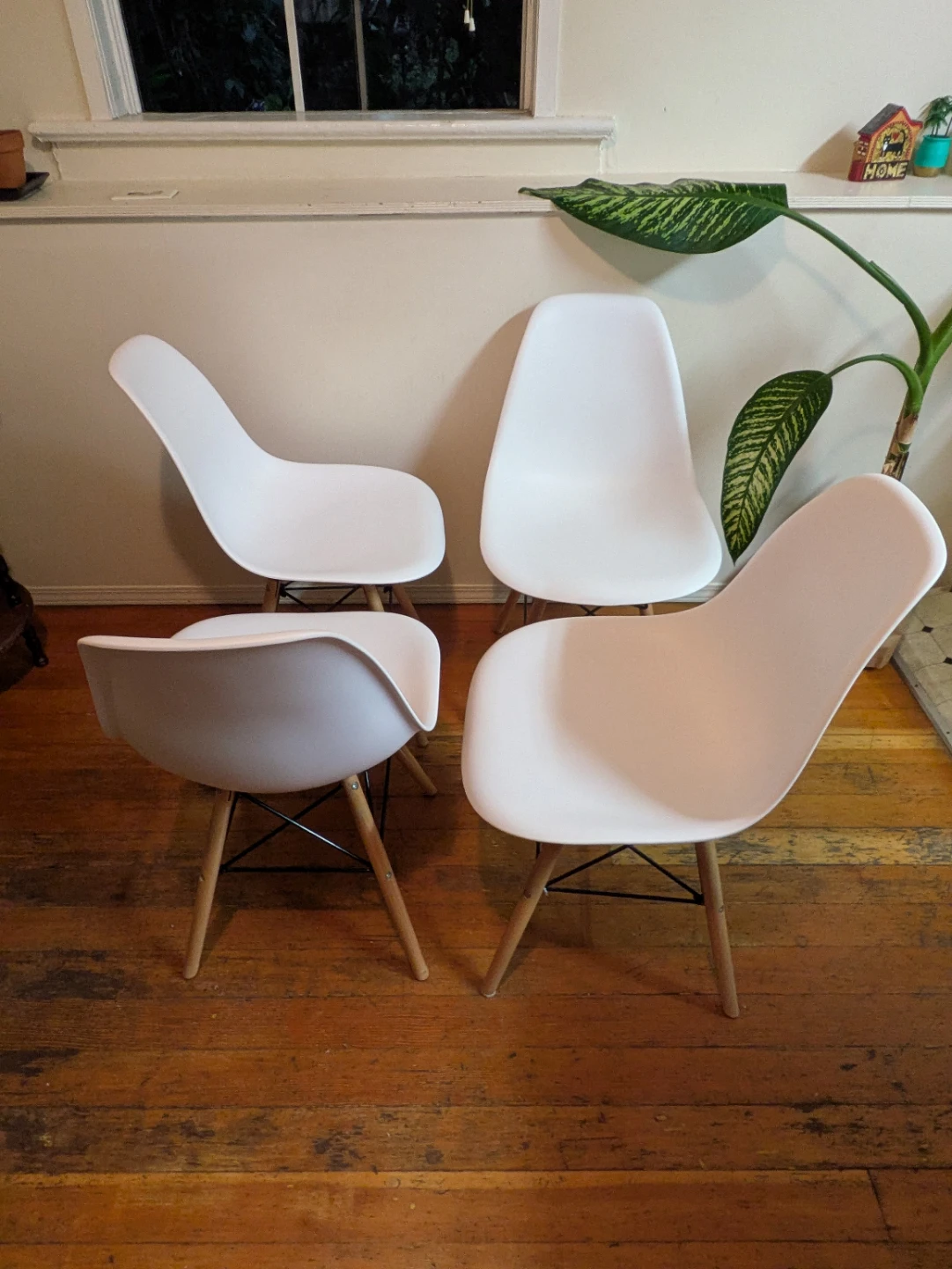 Set of 4 White Eames-style Dining Chairs - photo 2