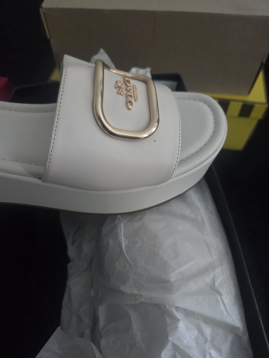 Coach White Platform Slide Sandals - photo 2