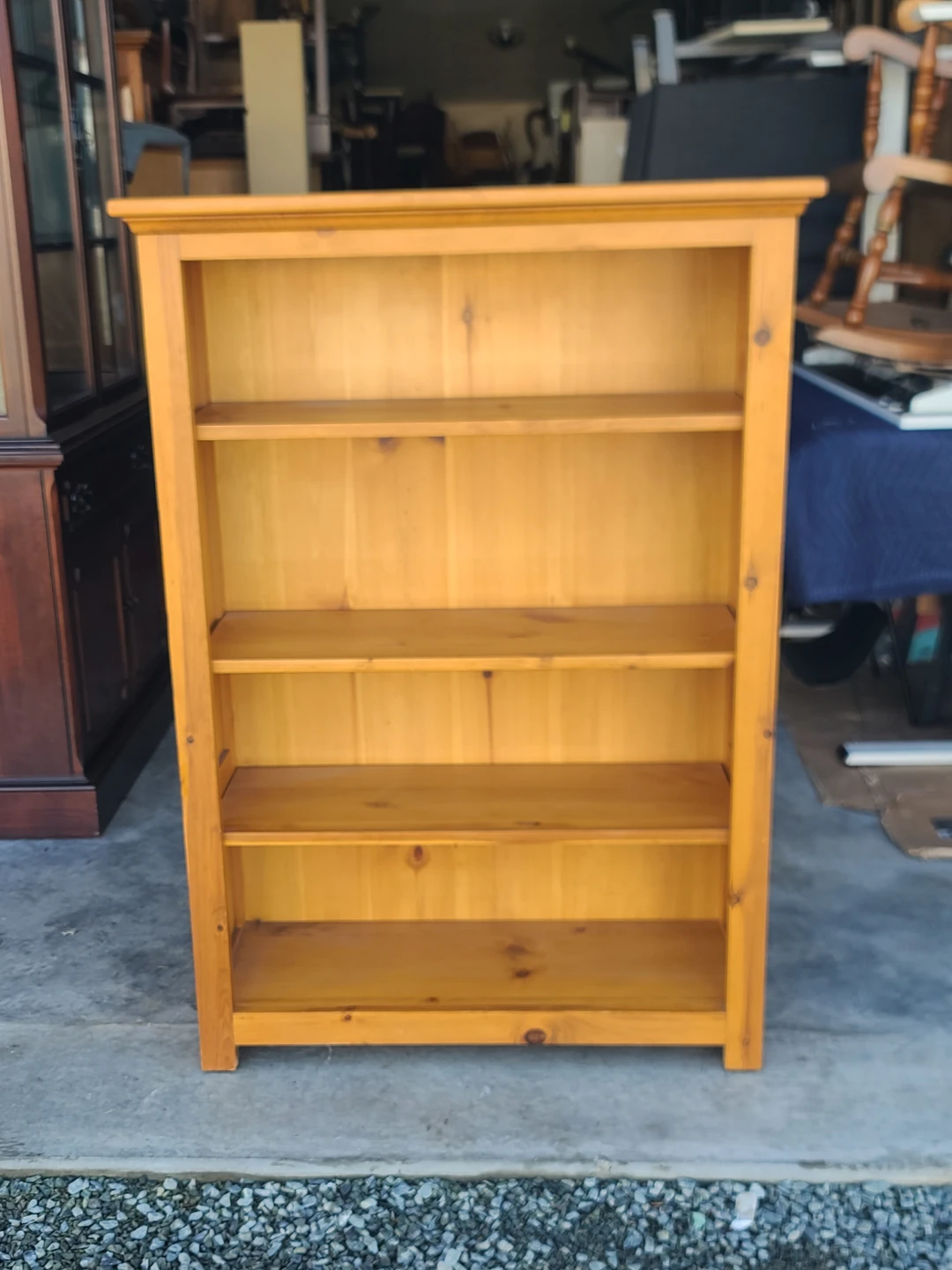 Solid Pine 4-Shelf Bookcase