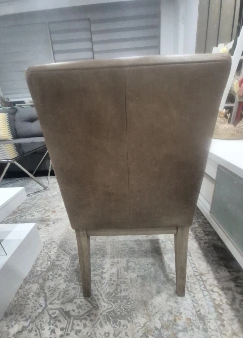 Brown Faux Leather Dining Chair - photo 4