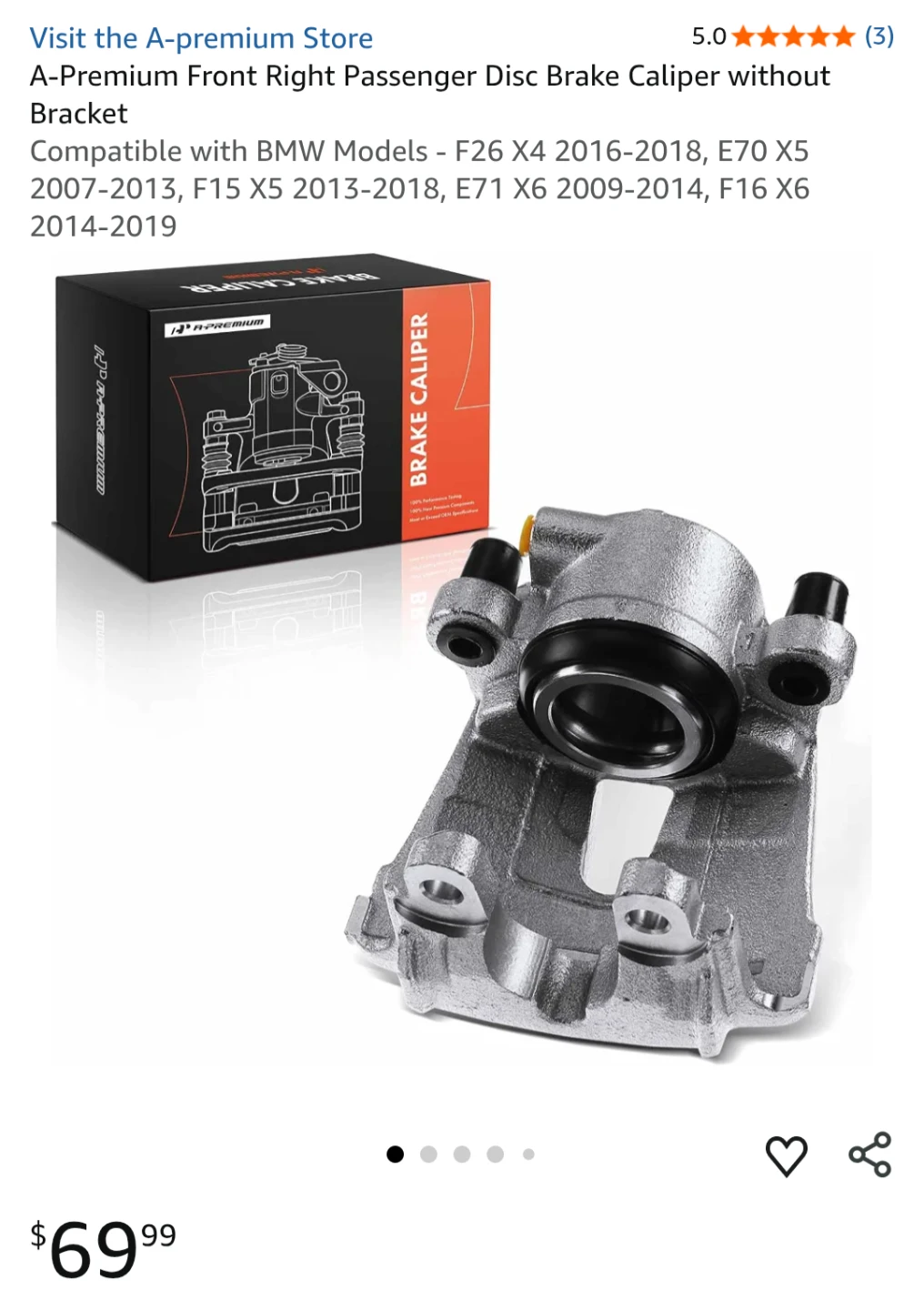 A-Premium Front Brake Calipers Set for BMW
